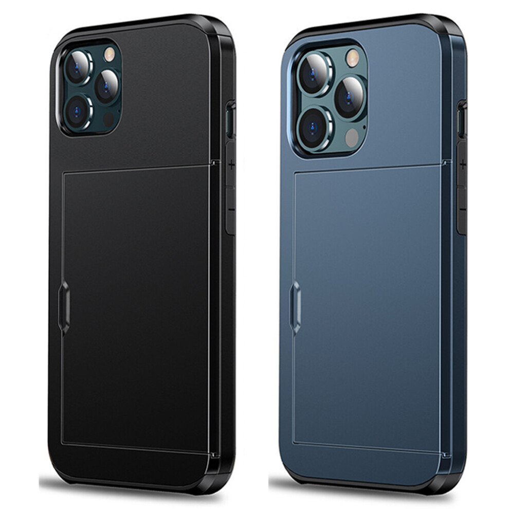 Dual Layer Protection Case For Compatible Iphone 14, Shockproof Card Holder With Hidden Slot, Slim Wallet Phone Cover For Wireless Charging And Precis 9012494620542
