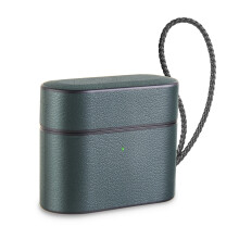 Husă luxoasă din piele pentru Airpods3, husă din piele naturală lucrată manual, cu textură unică, suportă încărcare wireless și