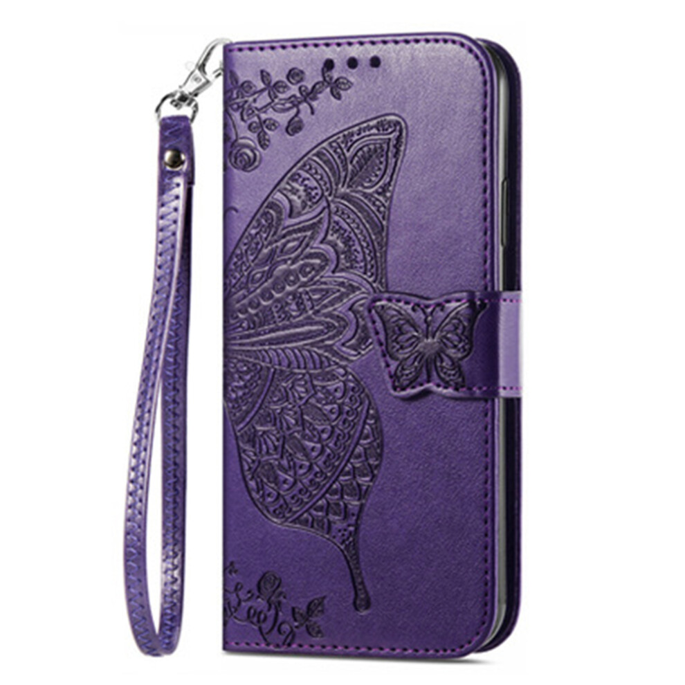 3D Emboss Butterfly Flowers Phone Case, Luxury Retro Slim Wallet Case With Detachable Wrist Strap And Card Slots For Iphone 14 Pro Max, Kickstand Func 9176269916824