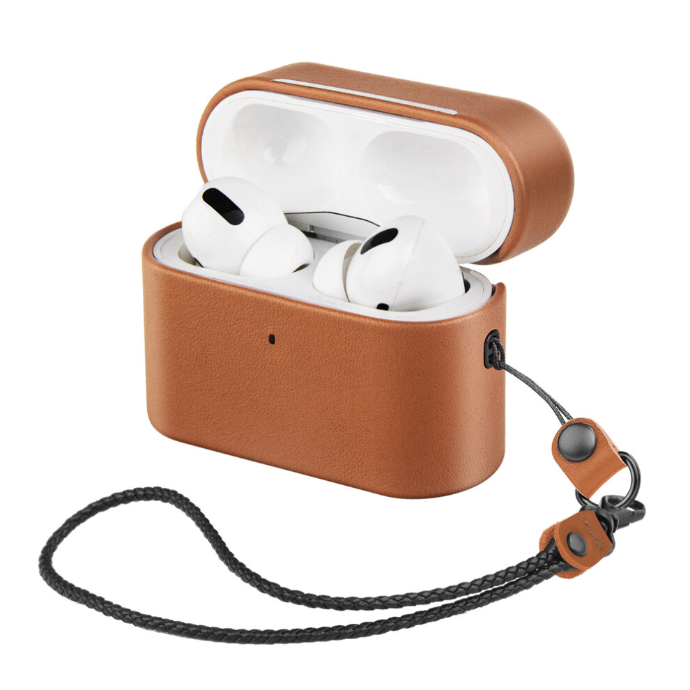 Airpods Genuine Leather Case, Shockproof With Anti-Scratch Surface, Supports Wireless Charging And Led Visibility, Features A Convenient Strap F Light 9012494621624