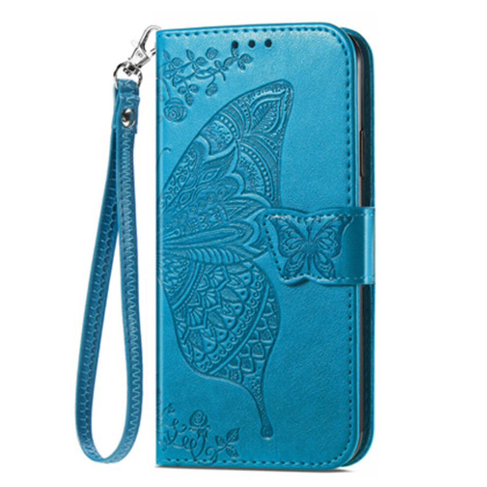 3D Emboss Butterfly Flowers Phone Case, Luxury Retro Slim Wallet Case With Detachable Wrist Strap And Card Slots For Iphone 14 Pro Max, Kickstand Func 9176269916848