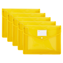 Pochette extensible pour documents, format légal, fermeture à bouton-pression robuste, en polypropylène transparent, résistant aux déchirures et