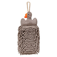 Serviette à main en boule duveteuse pour la cuisine et la salle de bain, joli motif brodé, en chenille, séchage rapide et absorbante, en