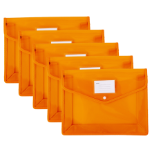 Pasta expansível para documentos, tamanho ofício, resistente, com fecho de botão de pressão, material PP transparente, resistente a rasgos e à