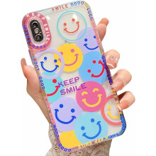 Einzigartige Handyhülle mit lächelndem Gesicht, 360-Schutz für iPhone 12 (6,1"), TPU-Bumper-Hülle absorbiert Stöße, einfache Montage und