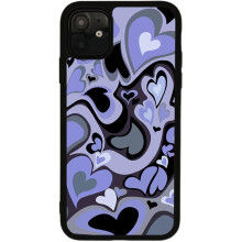 Snyggt Y2K-mobilskal, smalt, mjukt, lila skyddsskal kompatibelt med iPhone 11, söt kärlekshjärtdesign, verklighetstrogen representation i foton