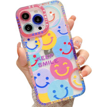 Einzigartige Handyhülle mit lächelndem Gesicht, 360-Schutz für iPhone 12 (6,1"), TPU-Bumper-Hülle absorbiert Stöße, einfache Montage und
