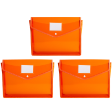 Pastas expansíveis para escritório, conjunto de carteiras em plástico polipropileno resistente com fecho de botão de pressão, etiqueta