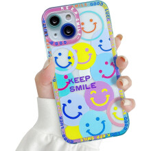 Einzigartige Handyhülle mit lächelndem Gesicht, 360-Schutz für iPhone 12 (6,1"), TPU-Bumper-Hülle absorbiert Stöße, einfache Montage und
