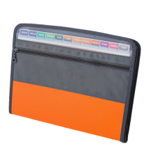Compacte documentenmap, hoogwaardige materialen, uitbreidbare map met inschuifbare herinneringstabbladen voor zakelijk gebruik, reizen en school