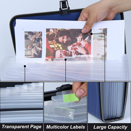 Assistant d'organisation, porte-documents extensible en polypropylène résistant à l'eau pour documents format lettre/A4, chemise format légal, 2