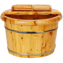 Foot Spa Barrel Solid Wood Foot Bath Tub with Lid and Massage Roller for Home and Office Use