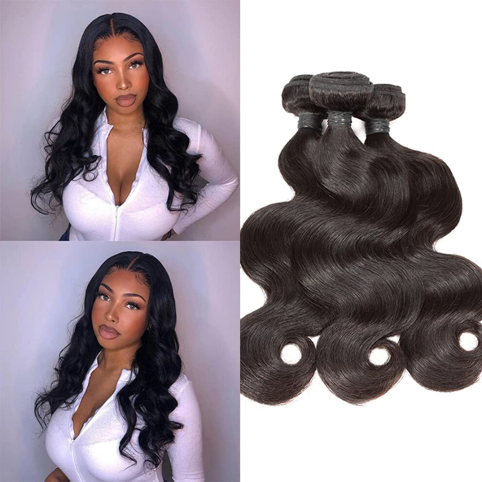 Unisex 8 10 12 Inch Body Wave Human Hair Bundles 300G Virgin Brazilian Remy Weaves Natural Texture