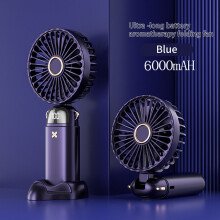 Ventilador de cuello portátil HEVIRGO, 5 velocidades, 6000 mAh, USB-C, plegable, con pantalla LED y ángulo ajustable de 90.