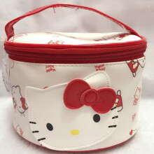 KT söt rosett damer tecknad katt ansikte PU läder sminkväska hellokitty väska vattentät