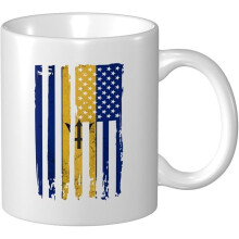 USA American El Salvador Salvadoran Flag Coffee Mugs 11 oz White Ceramic Drinking Cup 330 ml with Handle for Water, Tea, Milk Men Women Gift