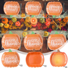 Yhmxh10PCS9" Pratos de Papel com Tema de Abóbora de Outono, Pratos Coloridos para Jantar e Sobremesa com Tema de Ação de Graças e Colheita,
