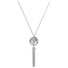 Italienische Halskette mit Quastenanhänger in Form eines Lebensbaums aus Sterlingsilber, 18 Karat vergoldet, 45,7 cm (18 Zoll)