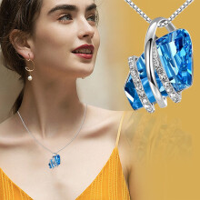 Kiplyki Damenmode Geometrische Strass-Halskette mit Anhänger – Geschenkschmuck