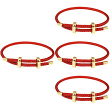 Set van 4 gevlochten armbanden voor meisjes, verstelbare armbanden, cadeau voor haar, Valentijnsdag, rode touwarmbanden voor vrouwen, mannen en