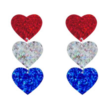 Pendientes de acrílico con la bandera del Día de la Independencia para niñas, joyería colorida para mujeres, joyería acrílica linda y elegante