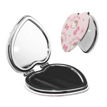 Hello Kitty zakspiegel, draagbare vergrotende compacte reis make-upspiegel, dubbelzijdige handspiegel