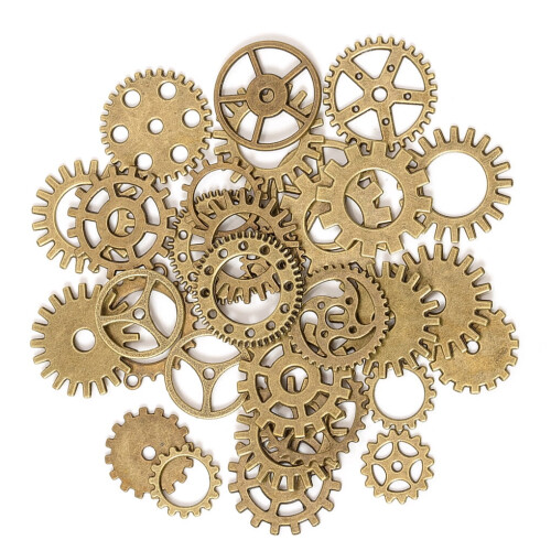 Σετ γραναζιών από κράμα αλουμινίου σε στυλ Steampunk, γρανάζια κατασκευής vintage 1