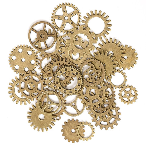 Σετ γραναζιών από κράμα αλουμινίου σε στυλ Steampunk, γρανάζια κατασκευής vintage 2