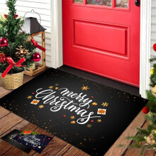 Felpudo navideño Jacenvly, alfombrilla antideslizante para salón, baño y oficina, compatible con decoraciones navideñas.