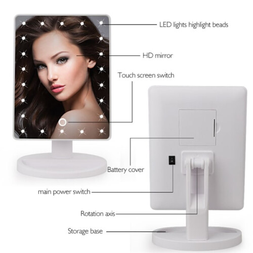 Make-upspiegel met LED-verlichting - Wit 2
