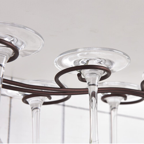 Wine Rack Frame Hanging Shelf Coat Hangers Cabinet Stemware Glass Drying Display 2