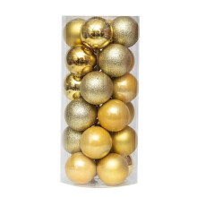 24pcs Christmas Baubles Decorative Thick Unbreakable Festive Props Electroplated Mother of Pearl Balls Pendants For Christmas {db} Golden