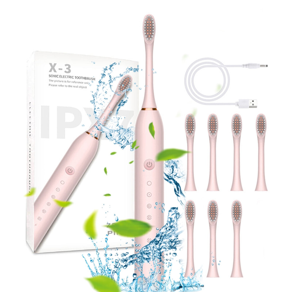 ESULOMP Electric Toothbrush with 8 Heads, 6 Modes, IPX7 Waterproof â Compatible with Replacement Heads