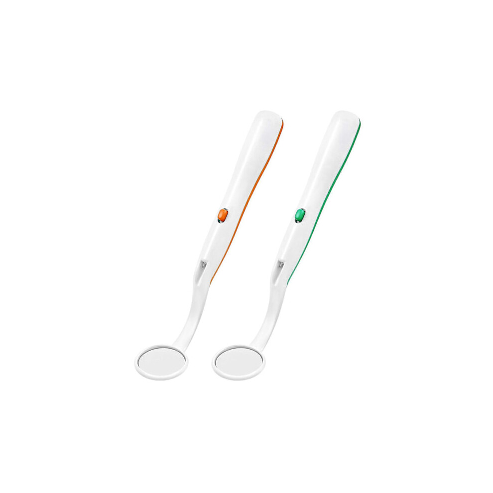 Light 2Pcs Anti-Fog Oral Dental Mirror Mouth Inspection Mirror Led Dental Mirrors For Home Dental Care -Sy