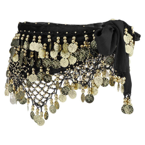 TureClos Belly Dance Waist Chain Black Gold