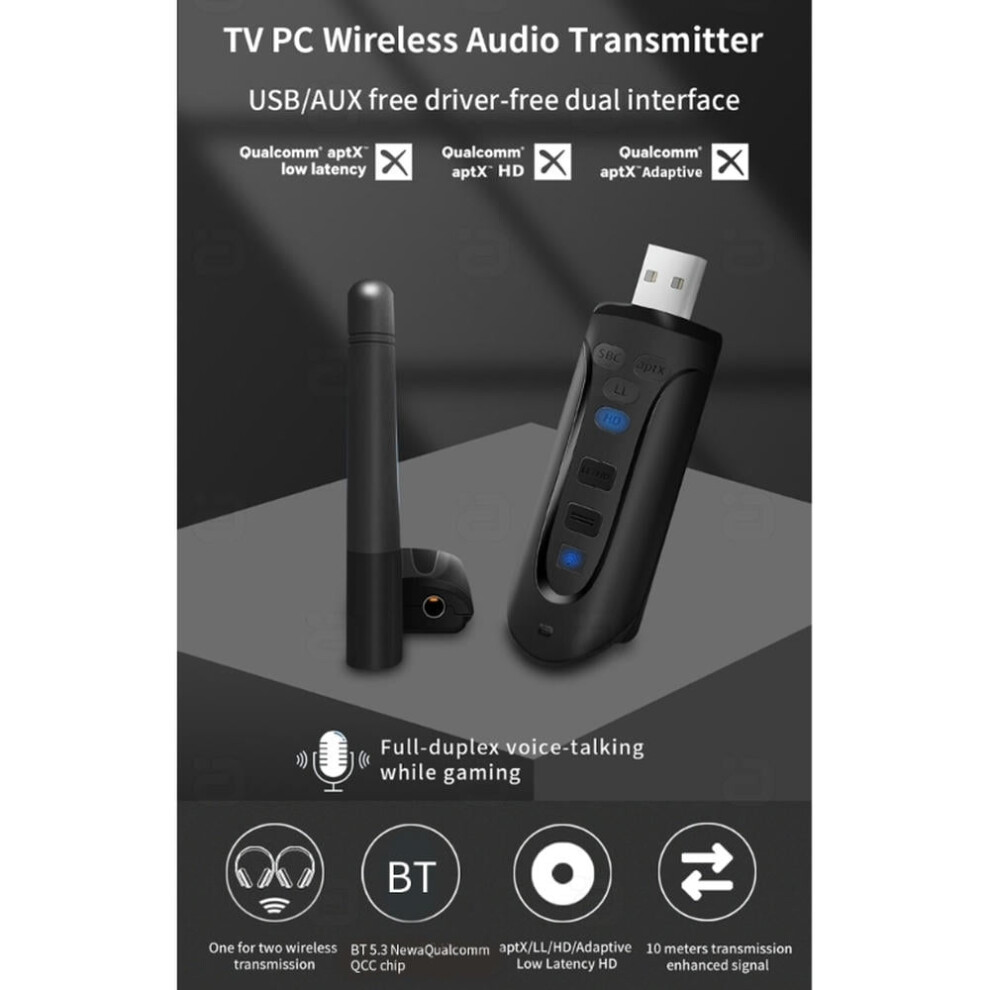 For Usb Dongle Music Bt5.3 Support Sbc Aac Aptx/Aptx-Ll/Aptx-Hd/Aptx Adaptive Protocols 9773935023383