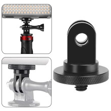 jixopn Mini statiefadapter van aluminiumlegering met 1/4 inch (zwart) voor GoPro actiecamera