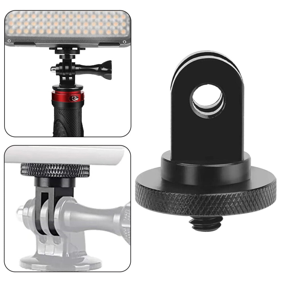 Jixopn Aluminum Alloy 1/4Inch Mini Tripod Adapter Mount For Gopro Action Camera Black 9773935023277