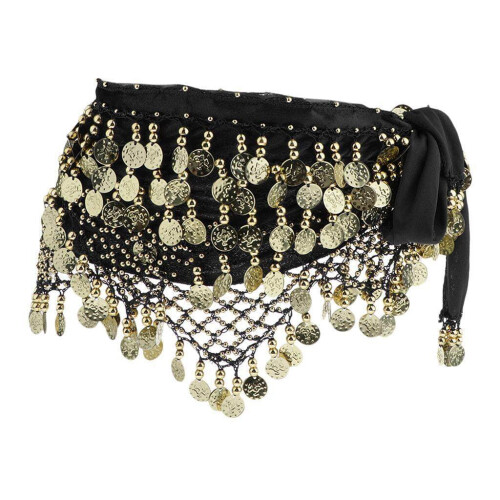TureClos Belly Dance Waist Chain Black Gold 2
