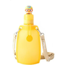 Collapsible silicone straw water cup portable out large capacity water bottle for student baby