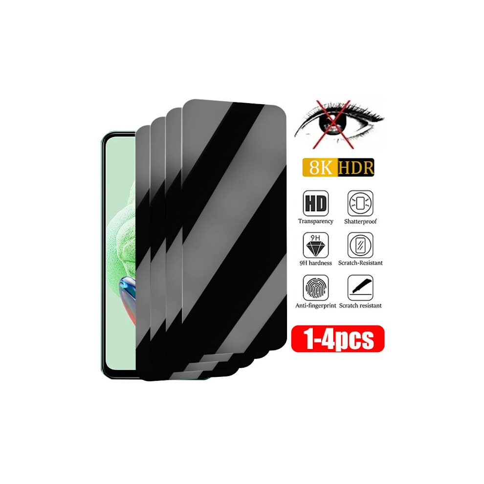 4Pcs Privacy Screen Protector Compatible With Xiaomi Redmi Note 12 11 10 13 Pro 11S 9 8 7 Plus 5G 10S 9S, Anti-Spy Glass For Redmi 10C 9A 9773935024861