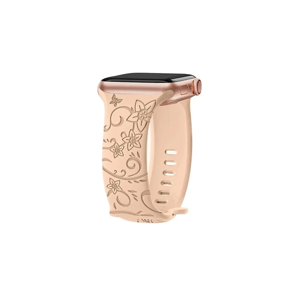 Graverat Armband Compatible With Apple Watch 38-49Mm, For Series 10-3, Se, Ultra, Wildflower Milk Design 9773935024854