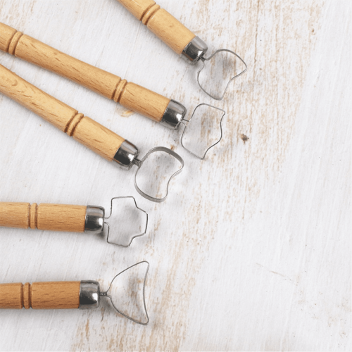5 Pcs Pottery Handle Shaping Tools Tea Cup Water Glass Handle Carving Scraper DIY Ceramic Pot Shaping Crafting Tools 2