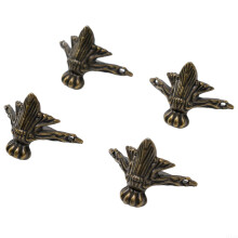4 Pack Antique Brass Corner Protectors for Wooden Boxes and Jewelry Chests, Zinc Alloy 42x30mm Decor Guards