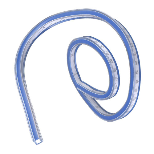 Flexible Curve Ruler Bendable Plastic Measuring Tool for Engineering Drawing and Sewing 60cm 2