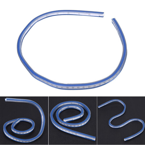 Flexible Curve Ruler Bendable Plastic Measuring Tool for Engineering Drawing and Sewing 60cm 1