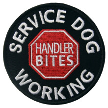 Service Dog Vest Harness Patch with Embroidered Hook and Loop Fastener for Handler Use