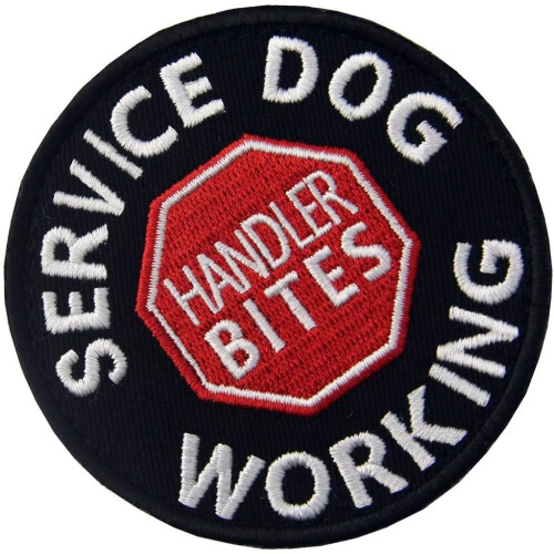 Service Dog Vest Harness Patch with Embroidered Hook and Loop Fastener for Handler Use 2