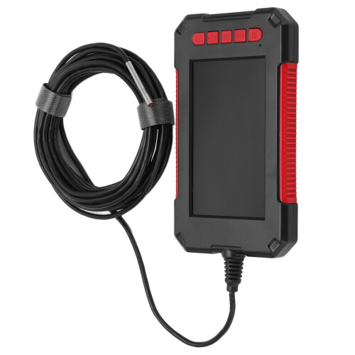 Câmera endoscópica de lente dupla com luz, câmera de inspeção HD com tela IPS de 4,3 polegadas, boroscópio industrial à prova d'água IP67, 1