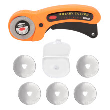 Rotary Cutter For Fabric With Replacement Blades, 45mm Rotary Cutting Tool Safety Lock Ergonomic Handle Precision Cutting Multi Layer Material Sewing